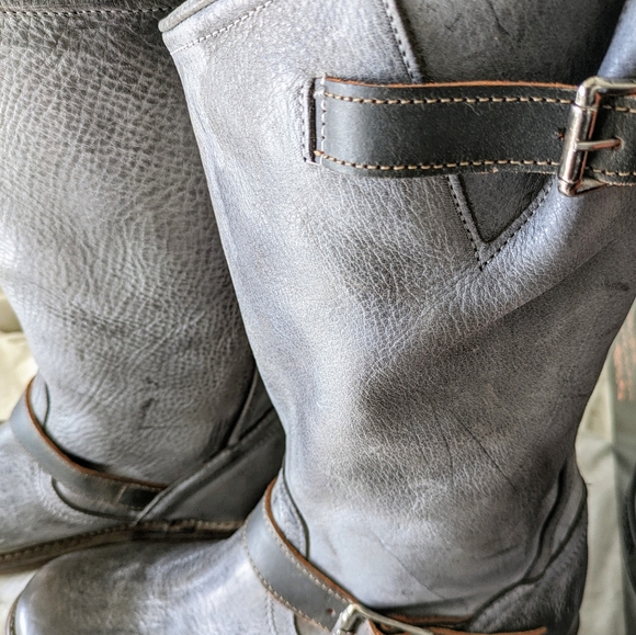 FREEBIRD BY STEVEN CROSBY STONE MOTO BIKER BOOTS SZ 11 US NIB - Picture 6 of 16